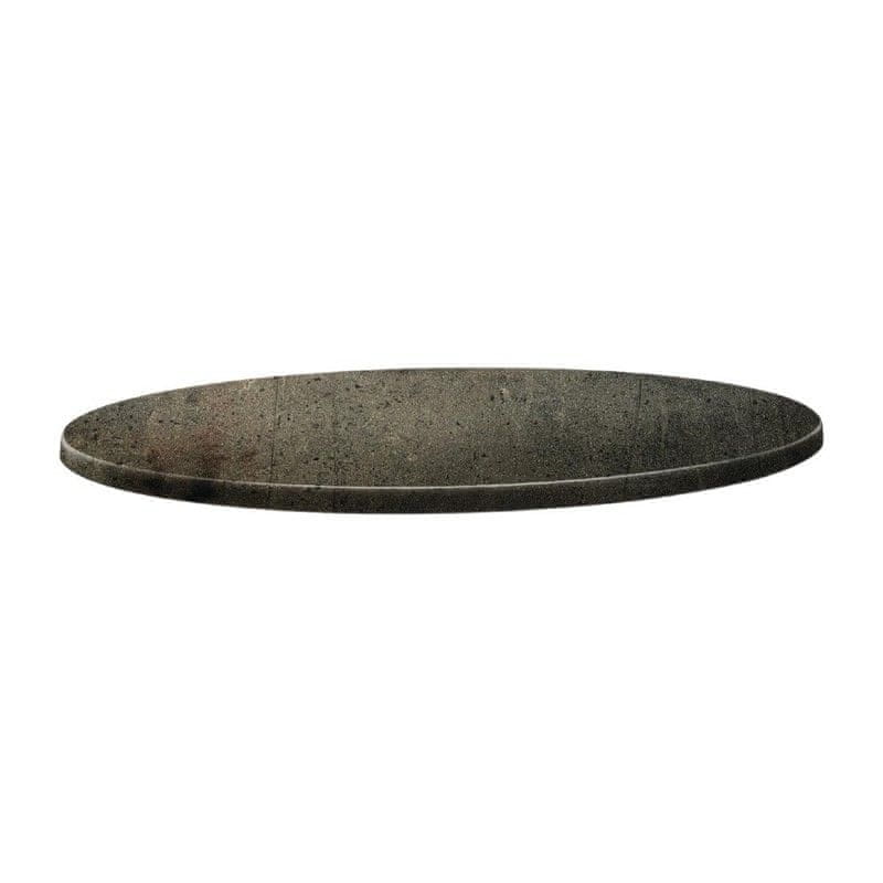 Topalit kruhová stolová doska s klasickým tvarom betón 600mm